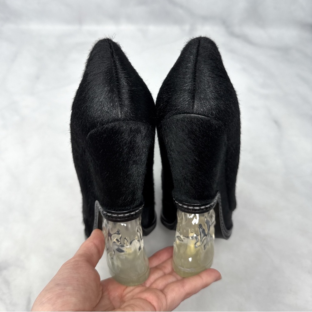 FENDI Vintage Y2K Archival Ice Heel Calf Hair Leather Loafer Platform Wedges 36 - Picture 8 of 16